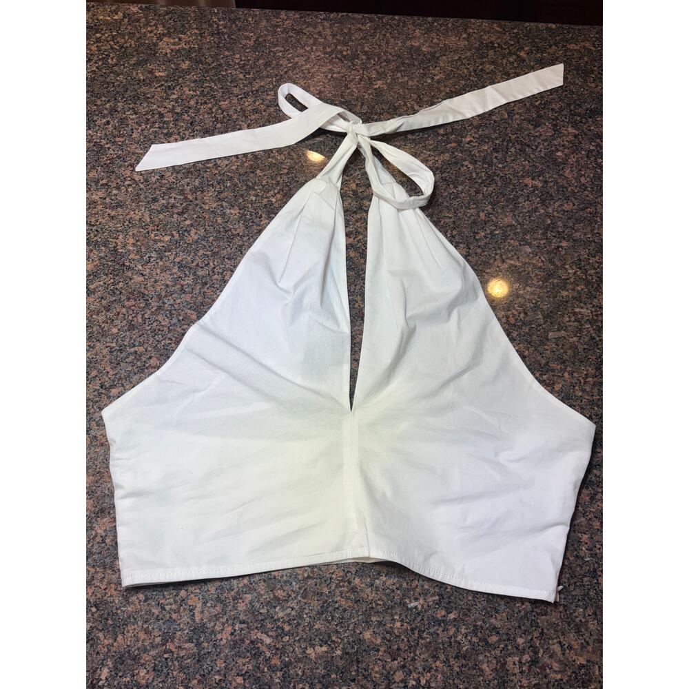 Staud 100% Cotton Halter Side Zipper Size 14 NWT - Picture 2 of 16